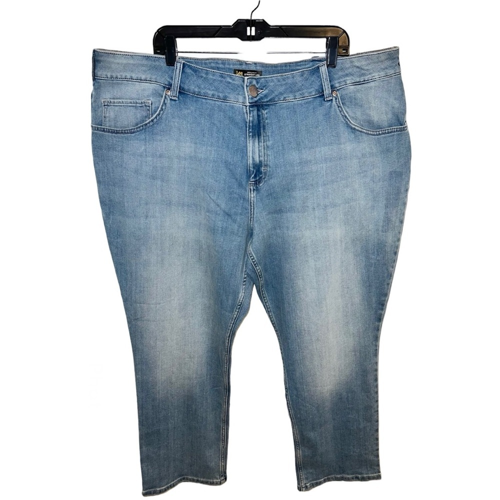 Lee Jeans Women’s Size 24W Petite Blue Regular Fit Straight Leg Mid Rise
